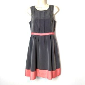 Jessica Simpson Grey Fit & Flare Dress with Coral Banding Size 6